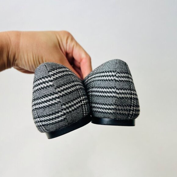 ❤️ Maje plaid fabric poured toes flats , black, Size 36 - Picture 3 of 11